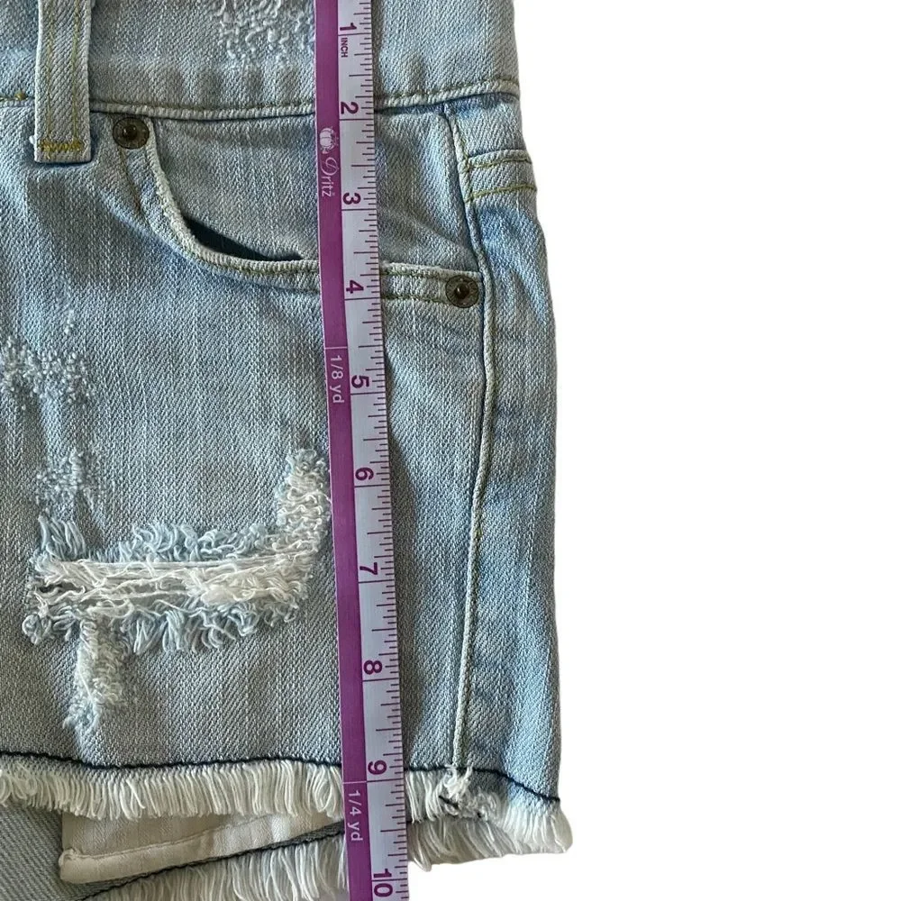 Carmar Denim Shorts Womens 24 Light Blue Distressed Low‎ Rise Raw Hem Cutoffs